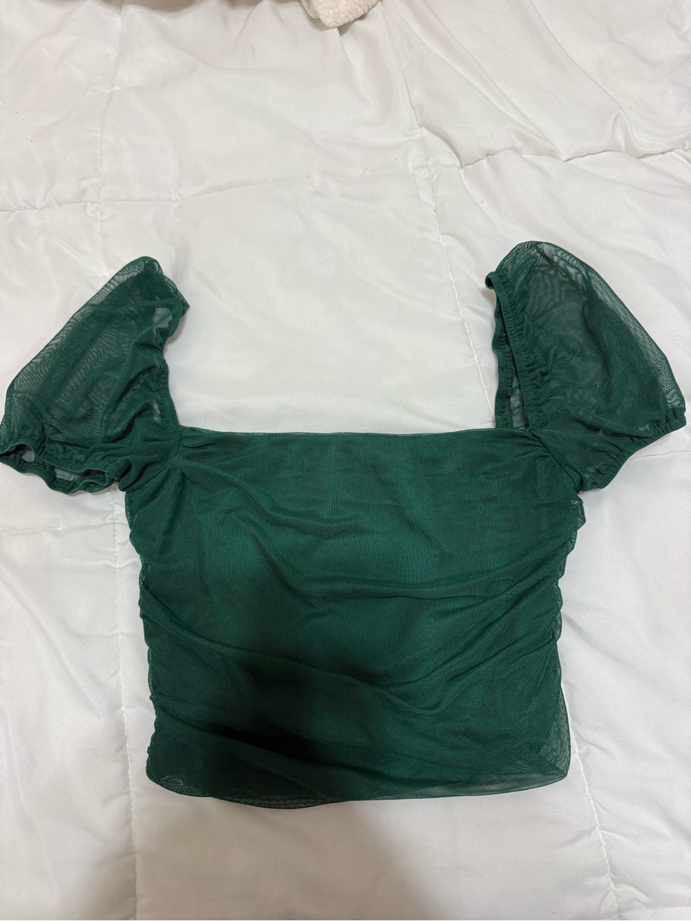 Princess Polly Emerald Green Puff-Sleeve Crop Top